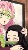 ai character: Nezuko and Mitsuri background