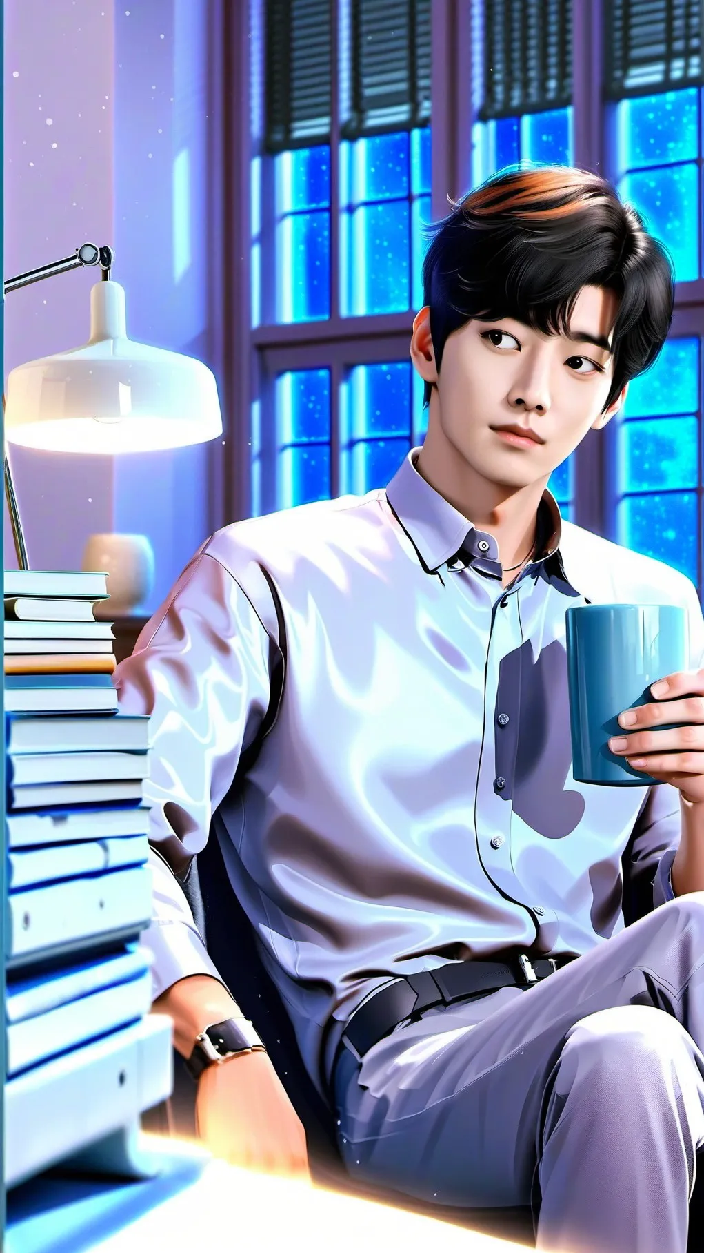 ai character: Taehyung  background