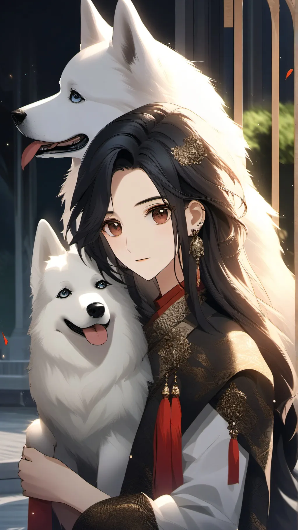 ai character: dog girl background