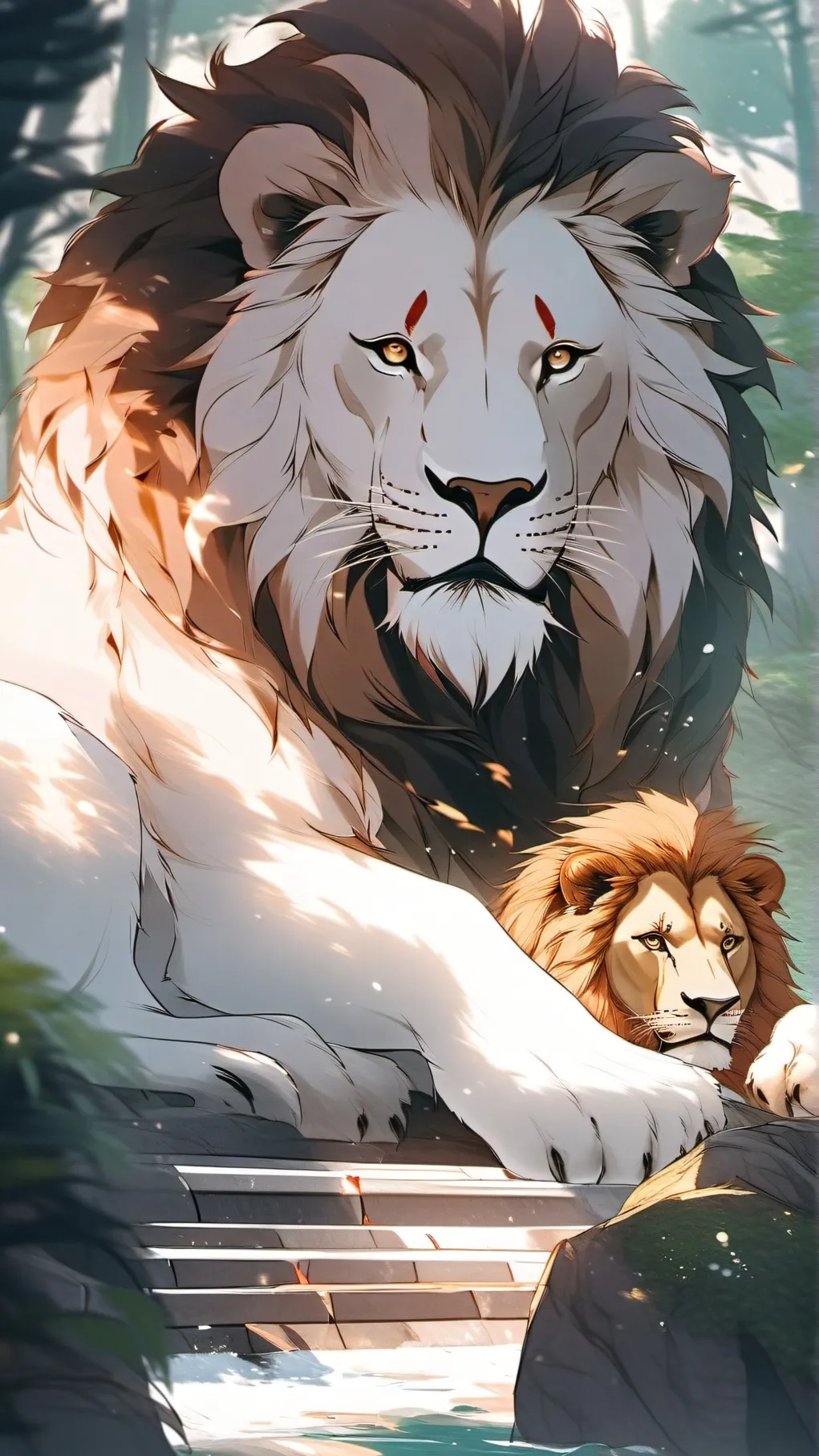 ai character: Lion's pride background