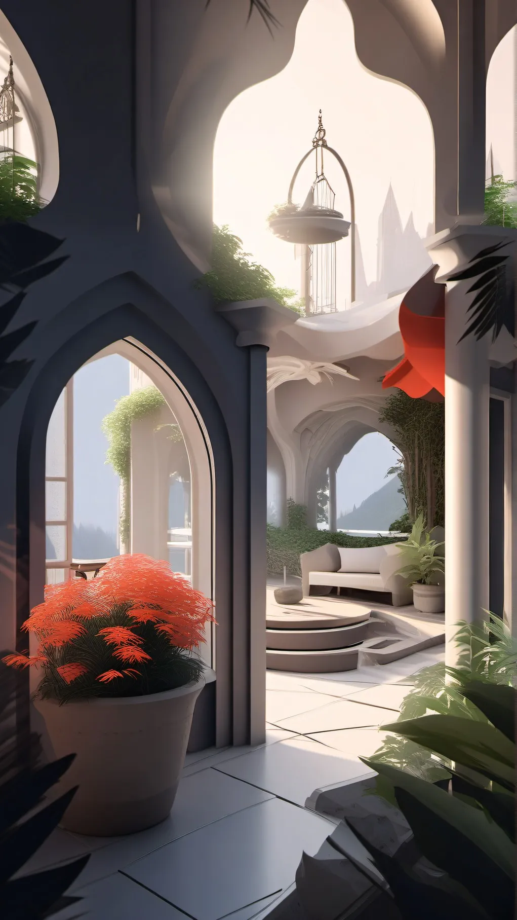 ai character: human x angel/god background