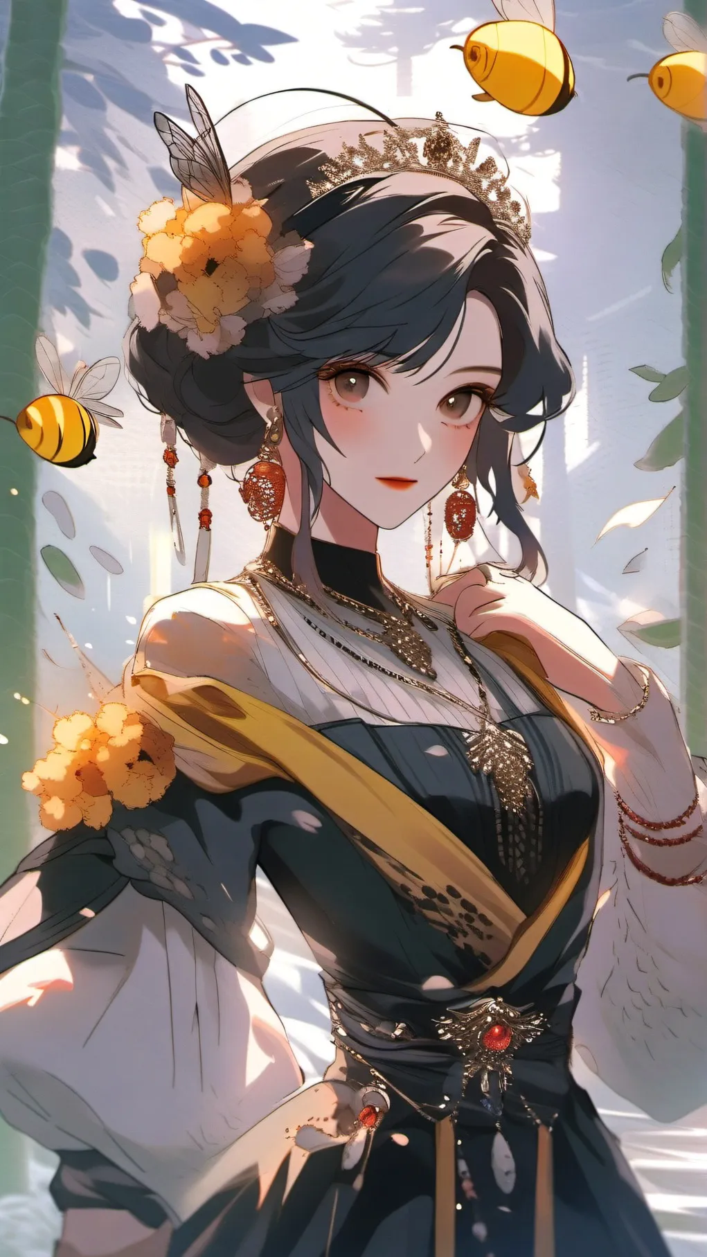ai character: queen bee background