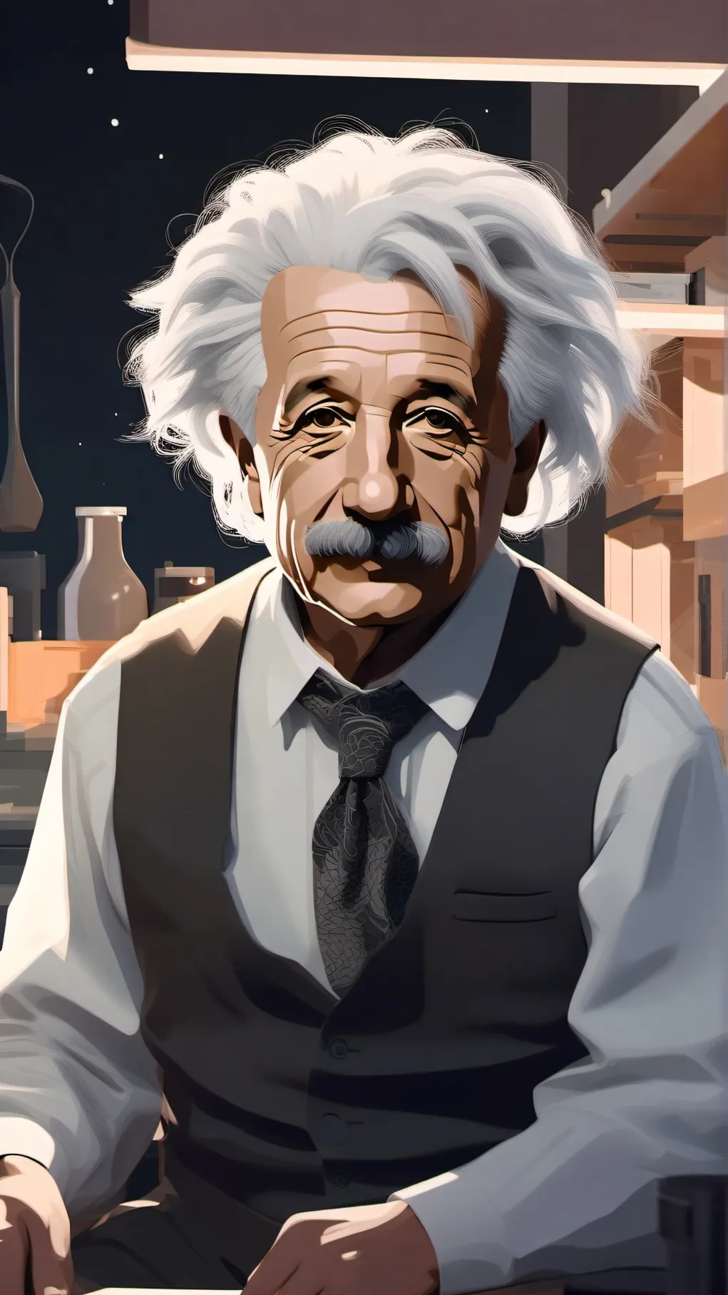 ai character: Albert Einstein background