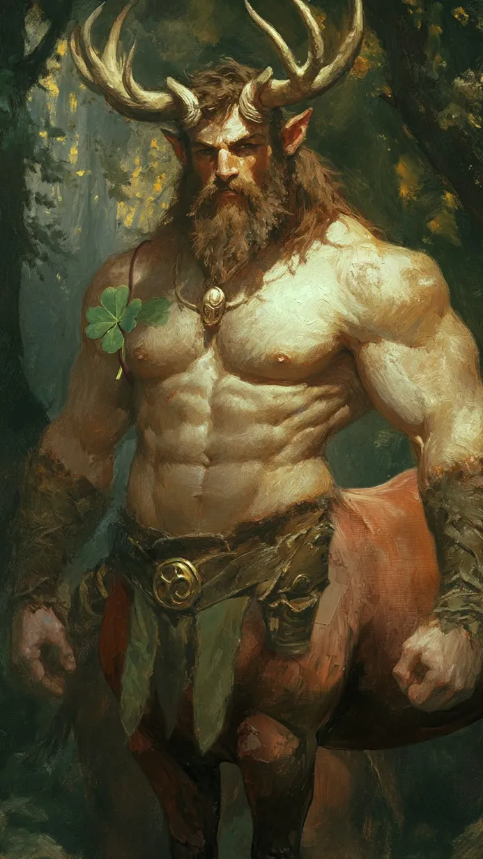 ai character: 🦌Theron🍀 background