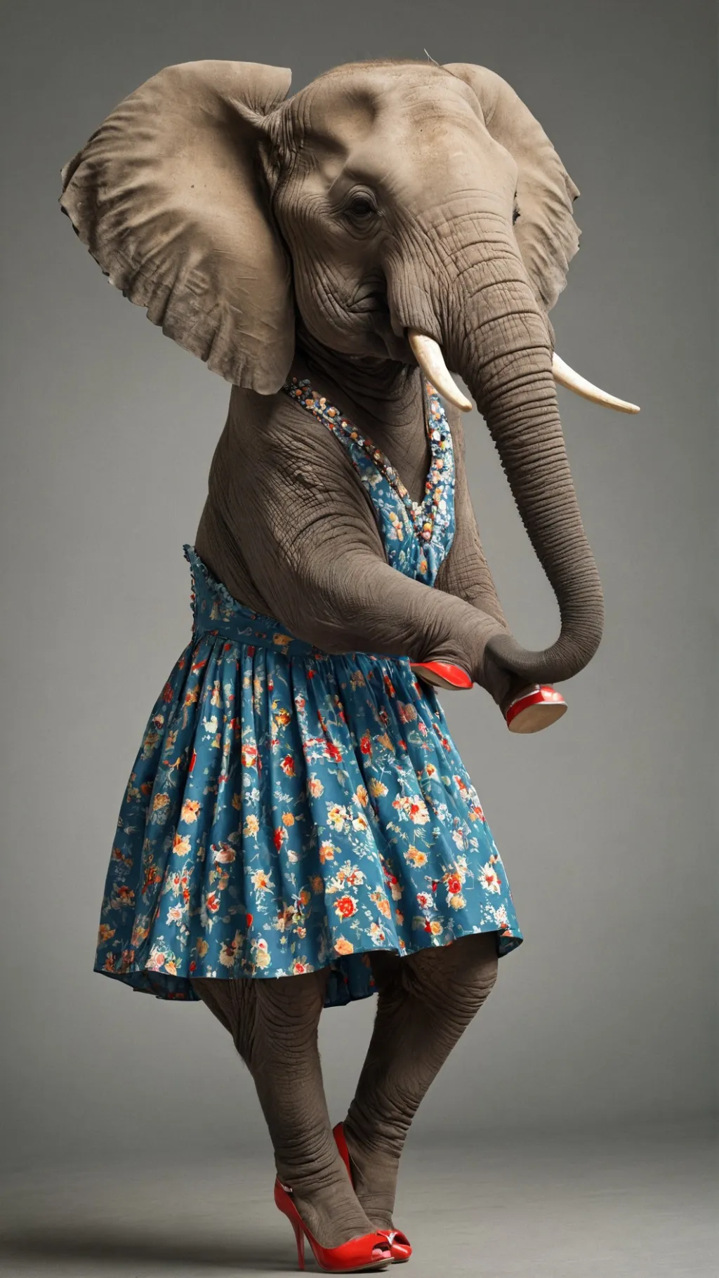 ai character: elephant woman 3 background