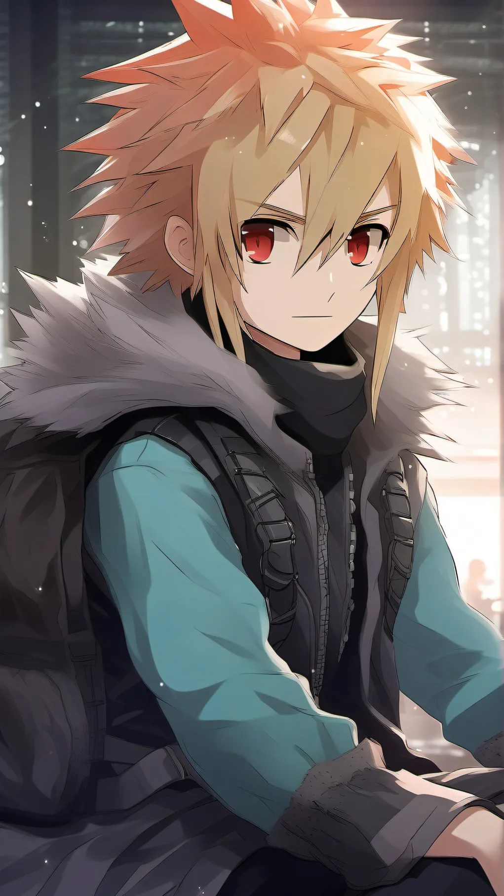 ai character: Bakugo makes out background