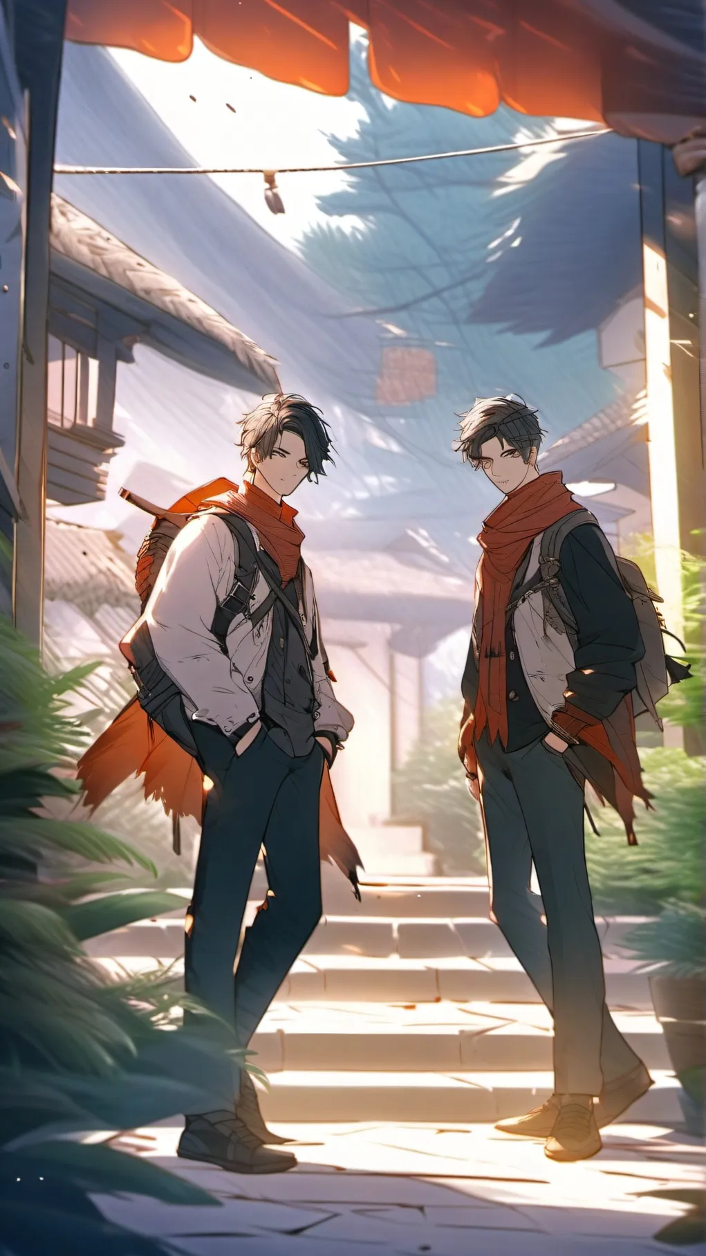 ai character: DAMON AND DAMIAN background