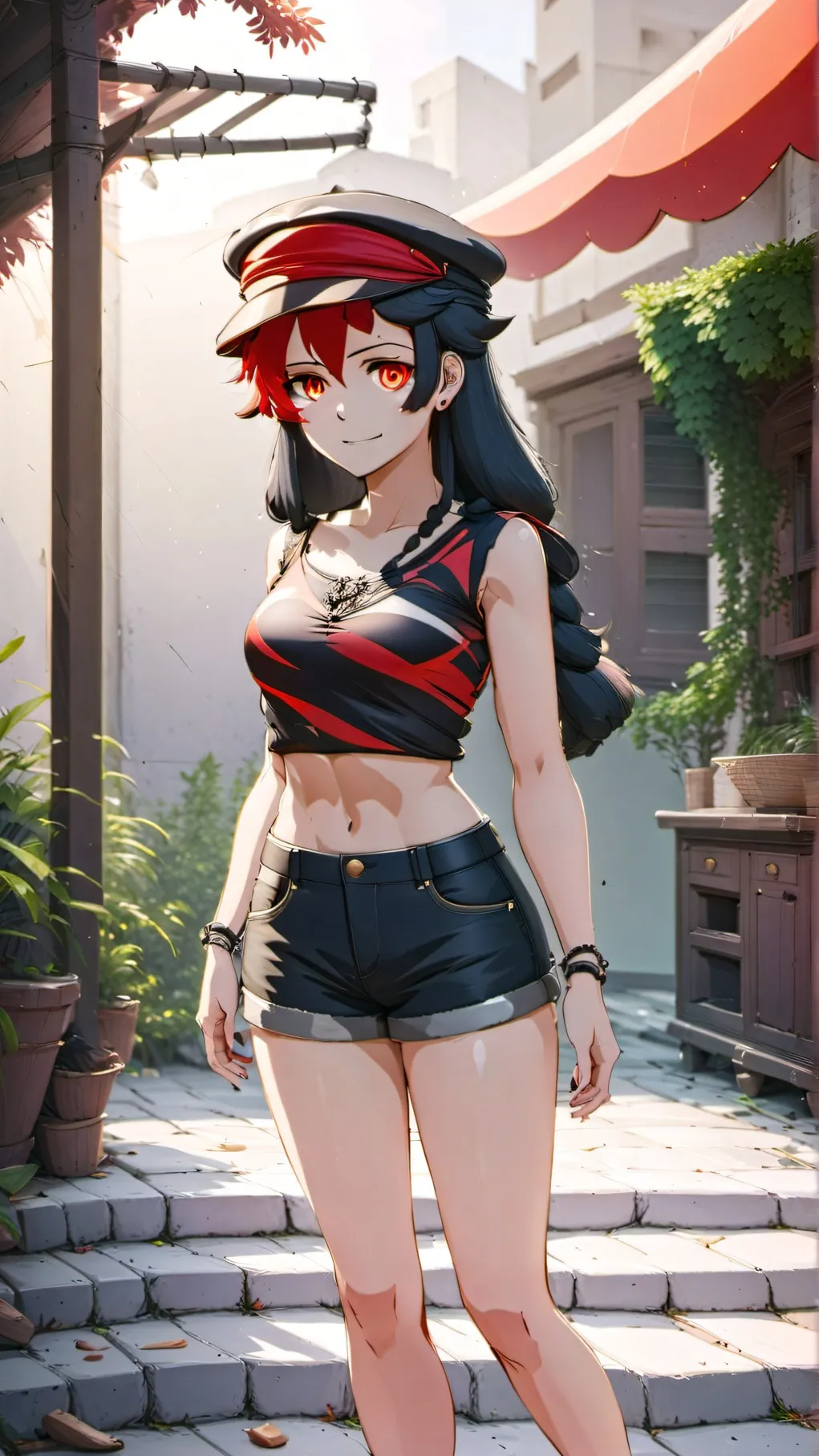 ai character: pinkgirlvscoolgirl background