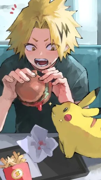 ai character: Denki x Pikachu :3 background
