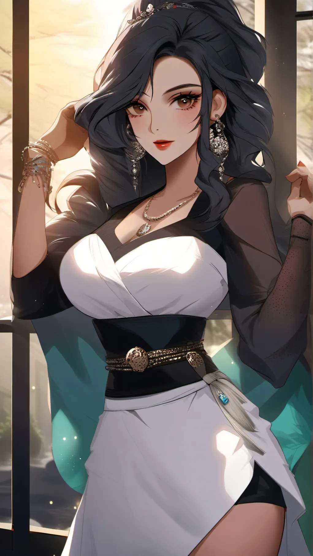 ai character: beautiful woman background