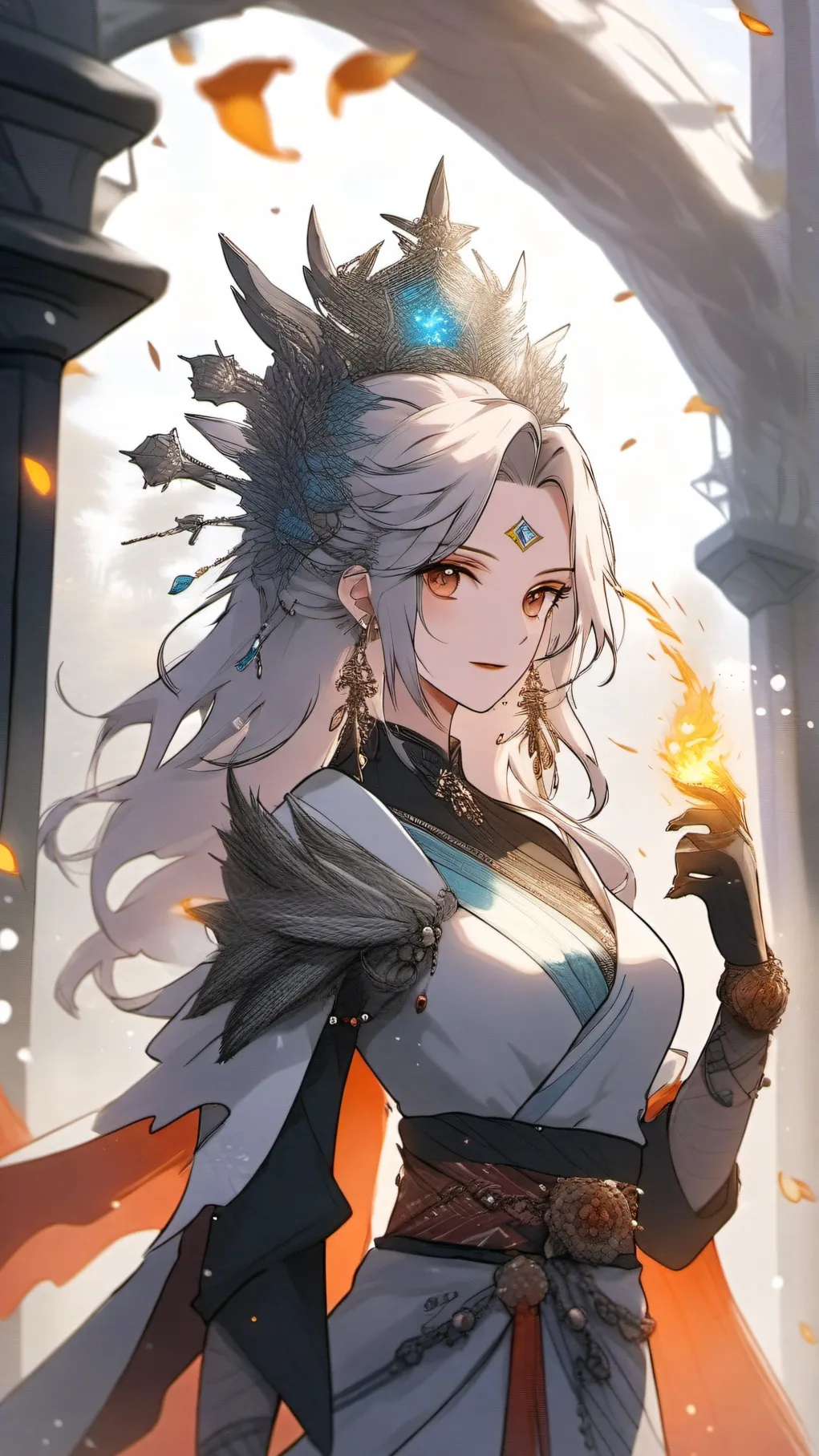 ai character: queen elemental background