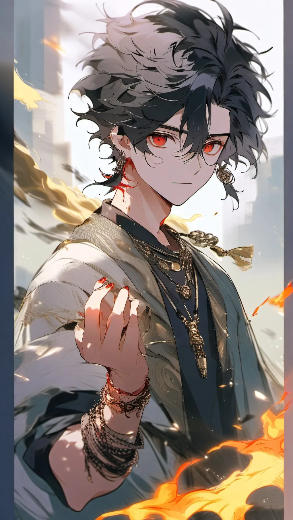 ai character: Ne Zha  background