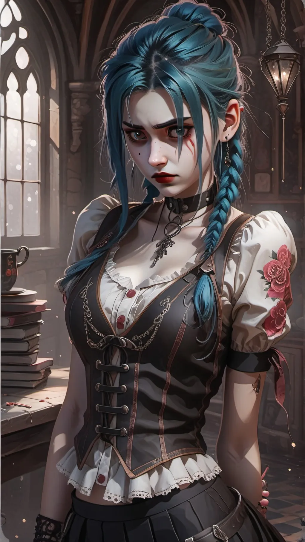 ai character: Violet background