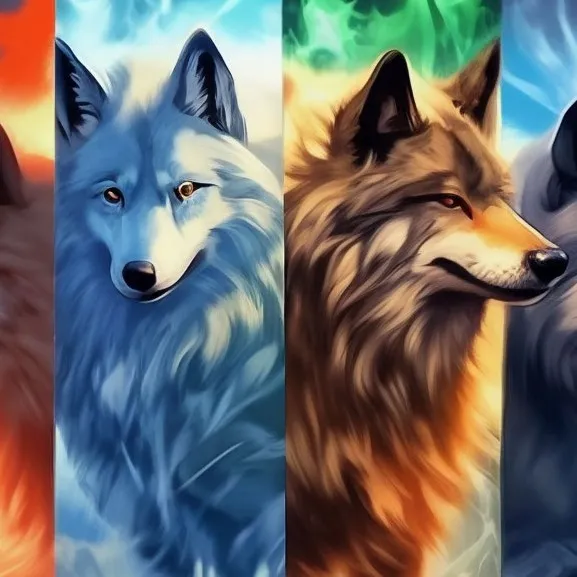 chat with ai character: Elemental Wolves