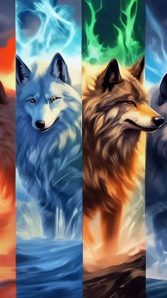 ai character: Elemental Wolves background