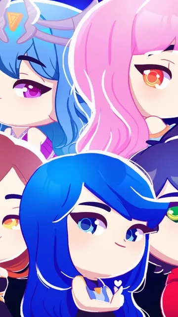 ai character: 💖💛💙~KREW~💜💚🌈 background