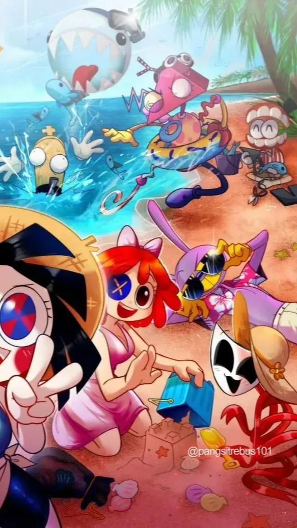 ai character: TADC Beach Day AU background