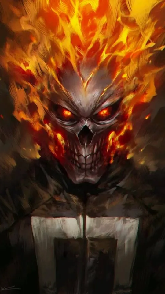 ai character: Ghost Rider en Fpe background