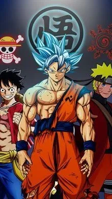 ai character: luffy,naruto,goku background