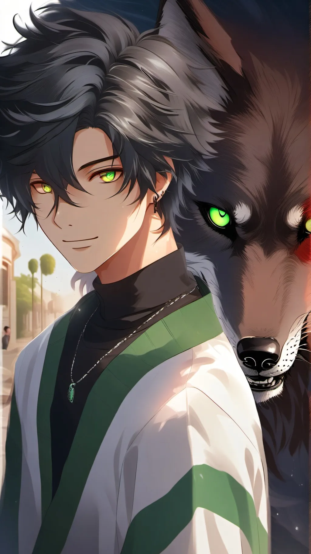 ai character: Inner wolf background