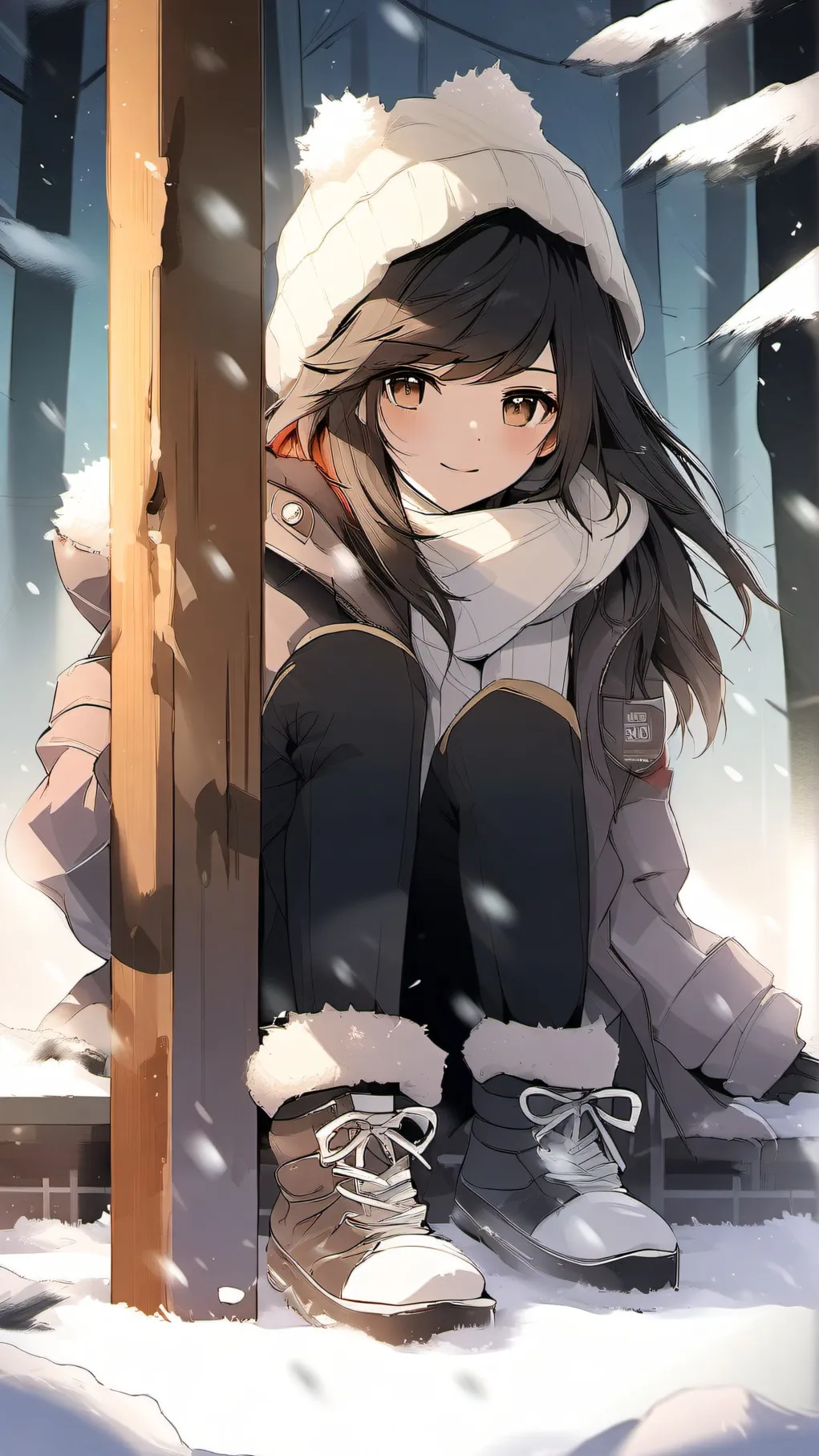 ai character: winter day background