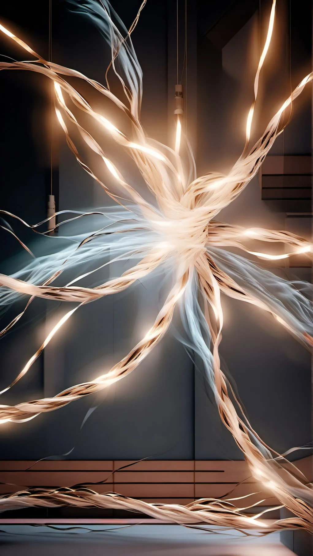 ai character: telephone wire background