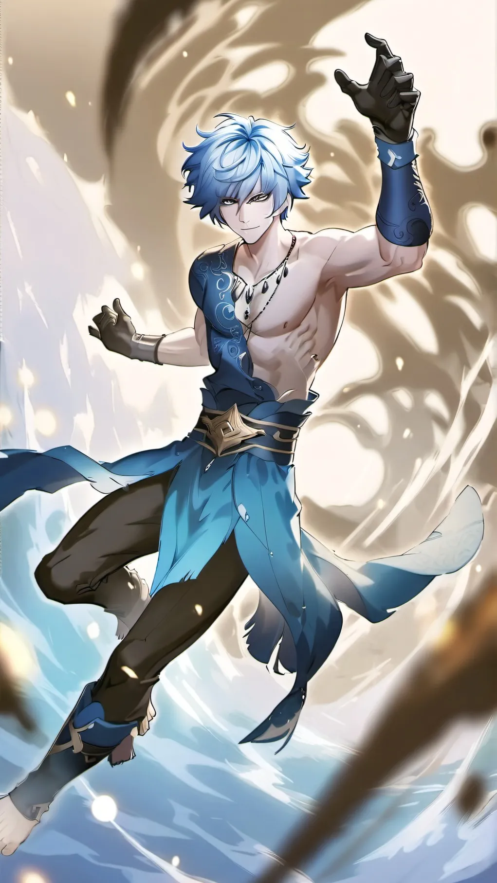 ai character: Flame background