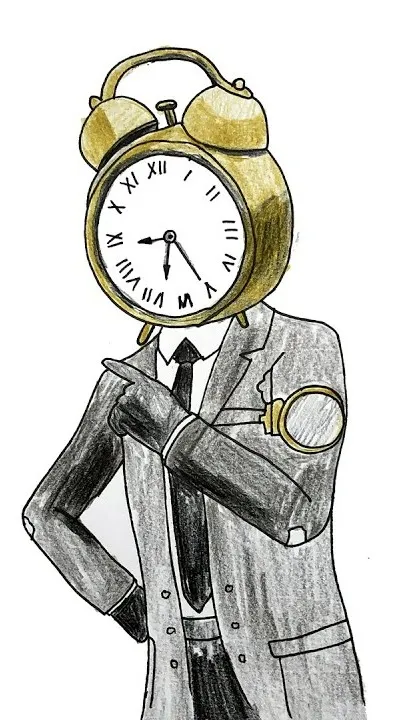 ai character: Alarm Clockman background