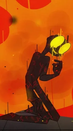 ai character: SCP-457 BurningMan background