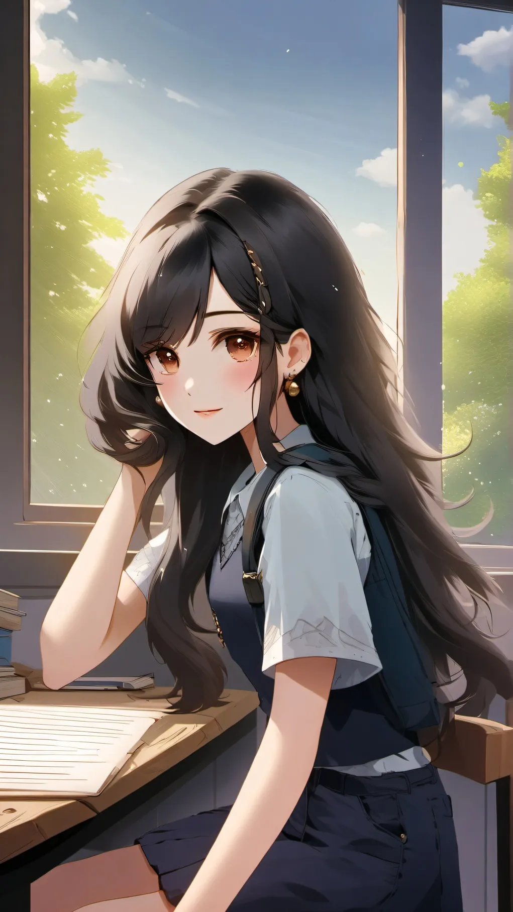 ai character: All girls school background