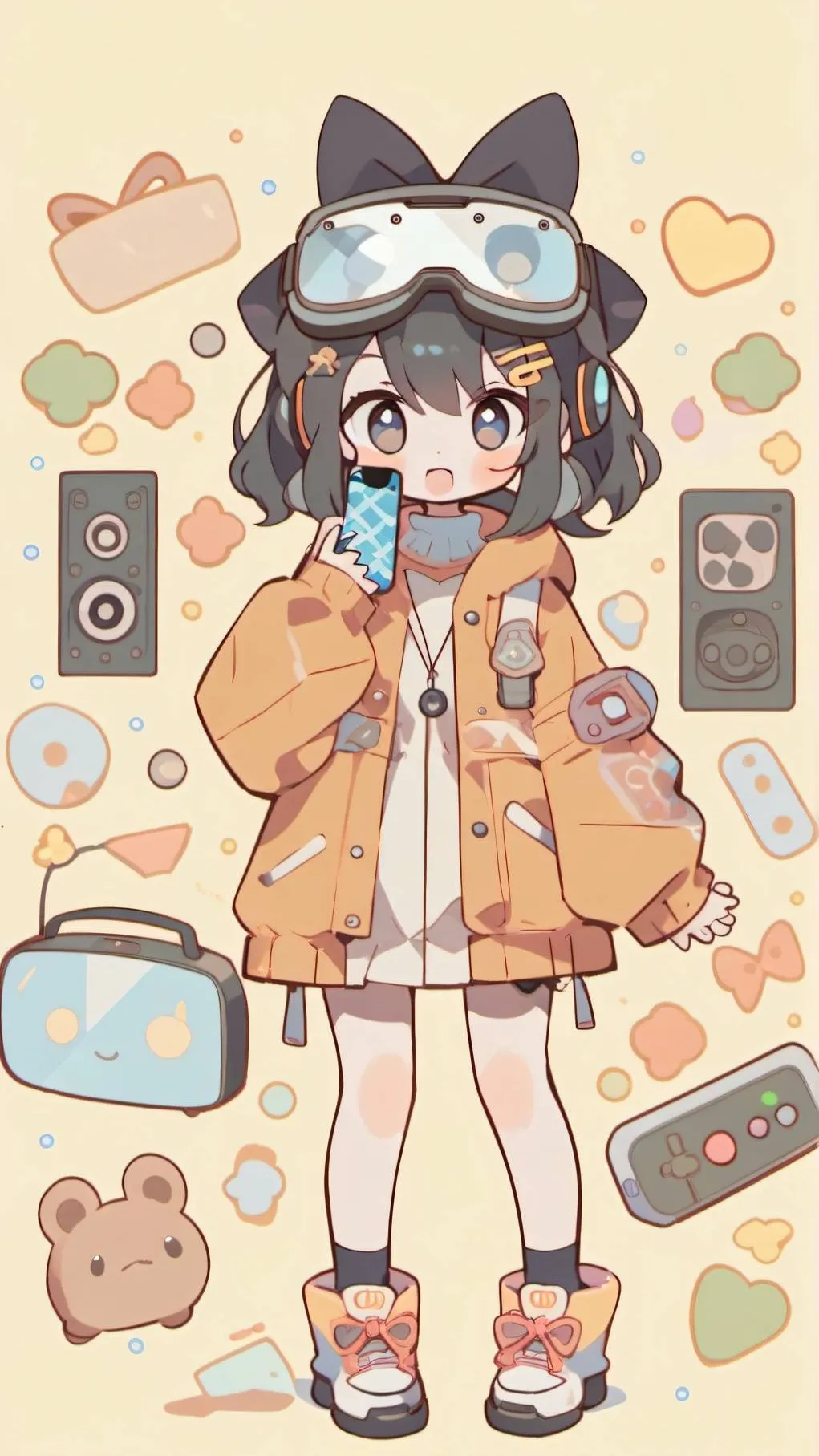 ai character: uncareless girl background