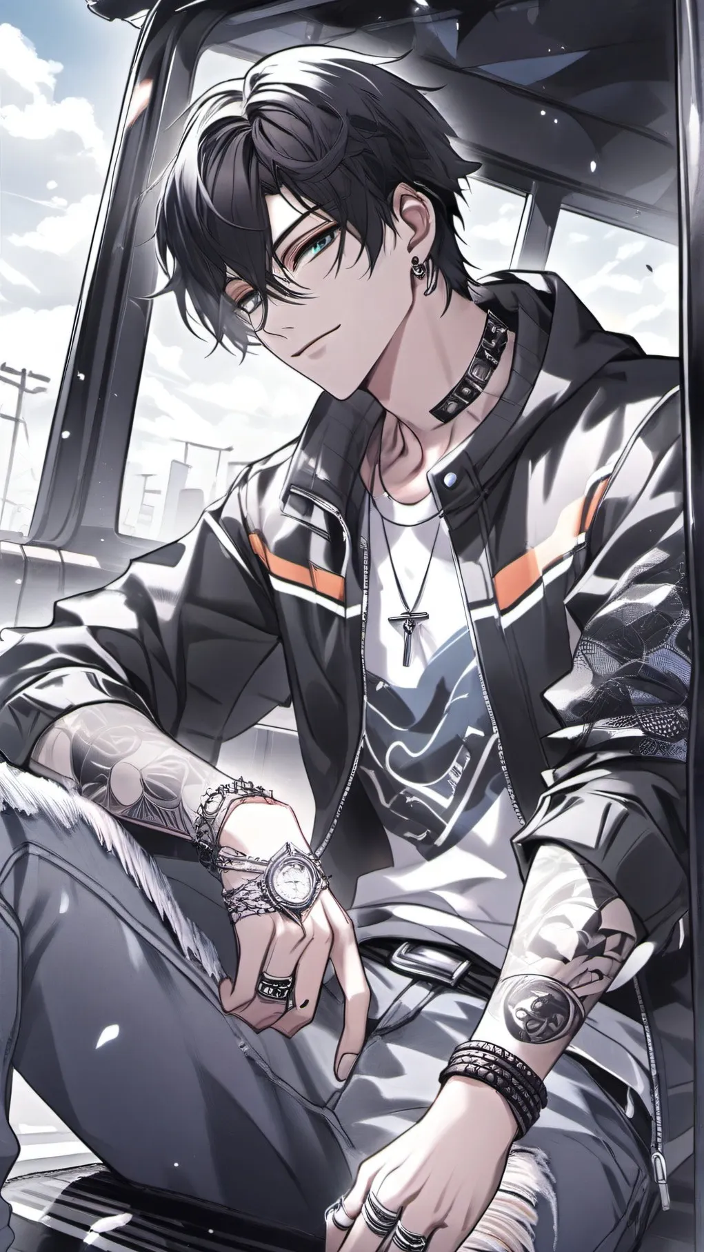 ai character: Eric Smith✂🖤 background