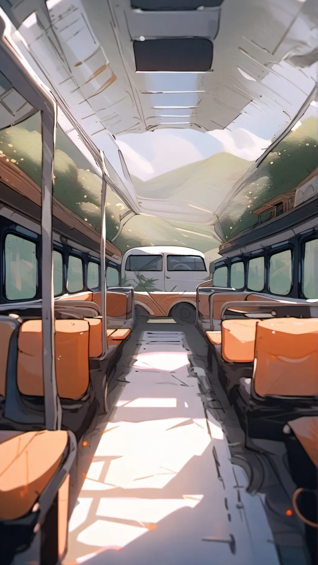 ai character: MHA road trip background