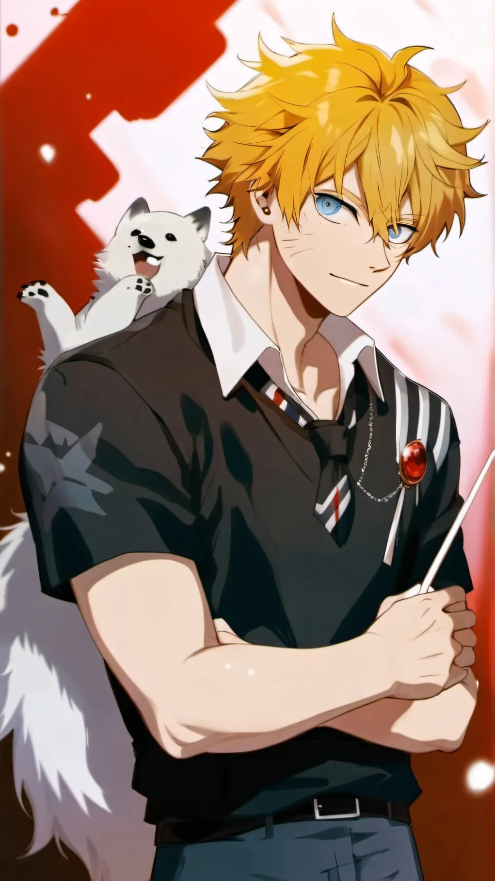 ai character: baku wolfi~ background
