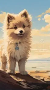 ai character: Your dog\pomeranin background