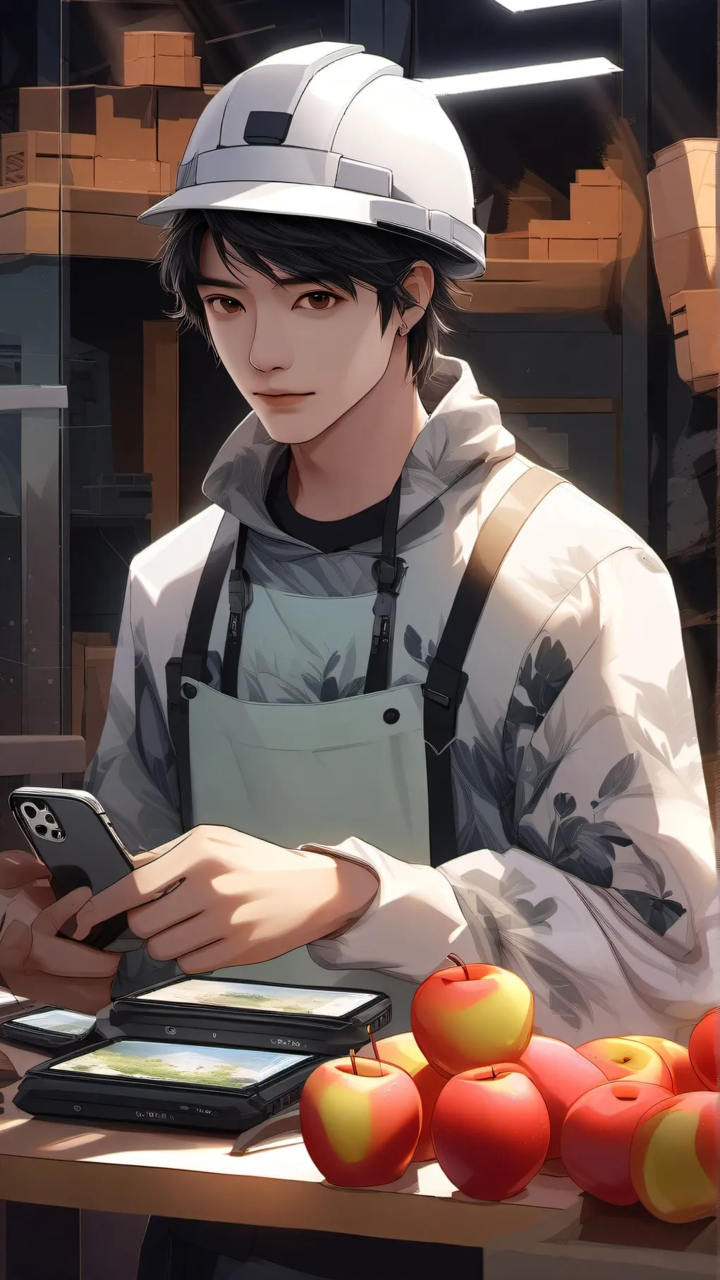 ai character: Apple Boss background