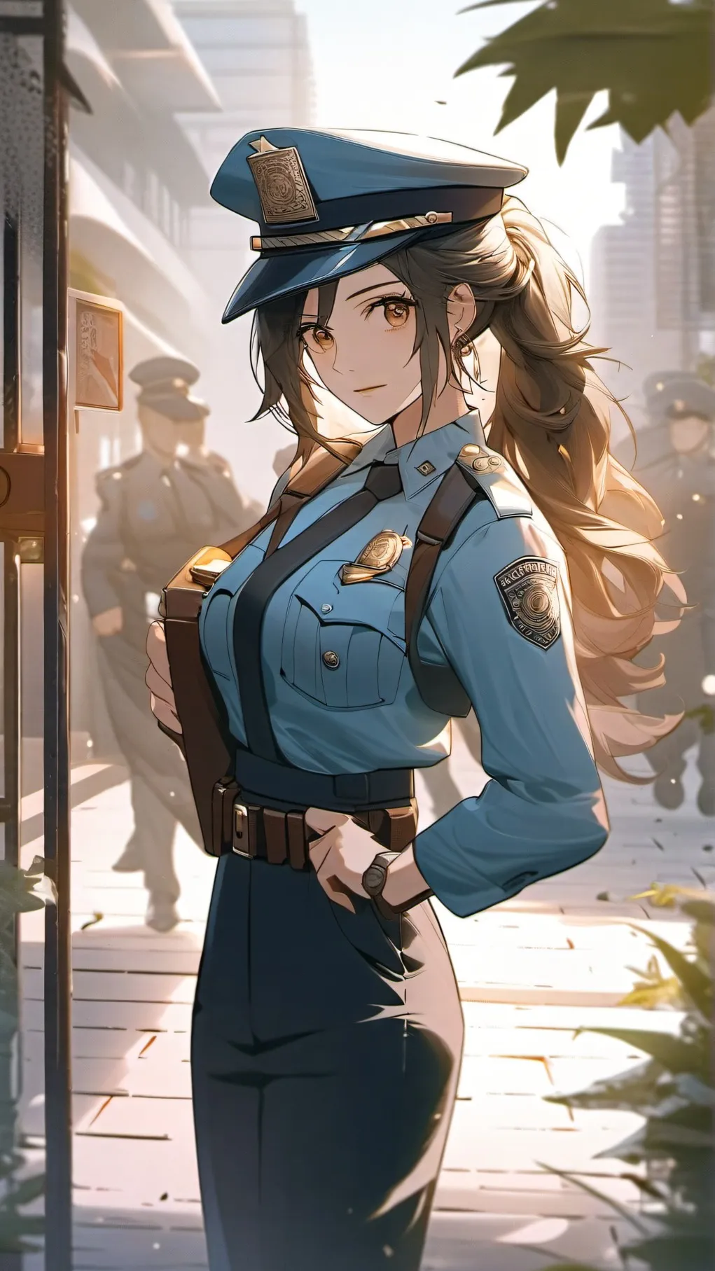 ai character: female cop background