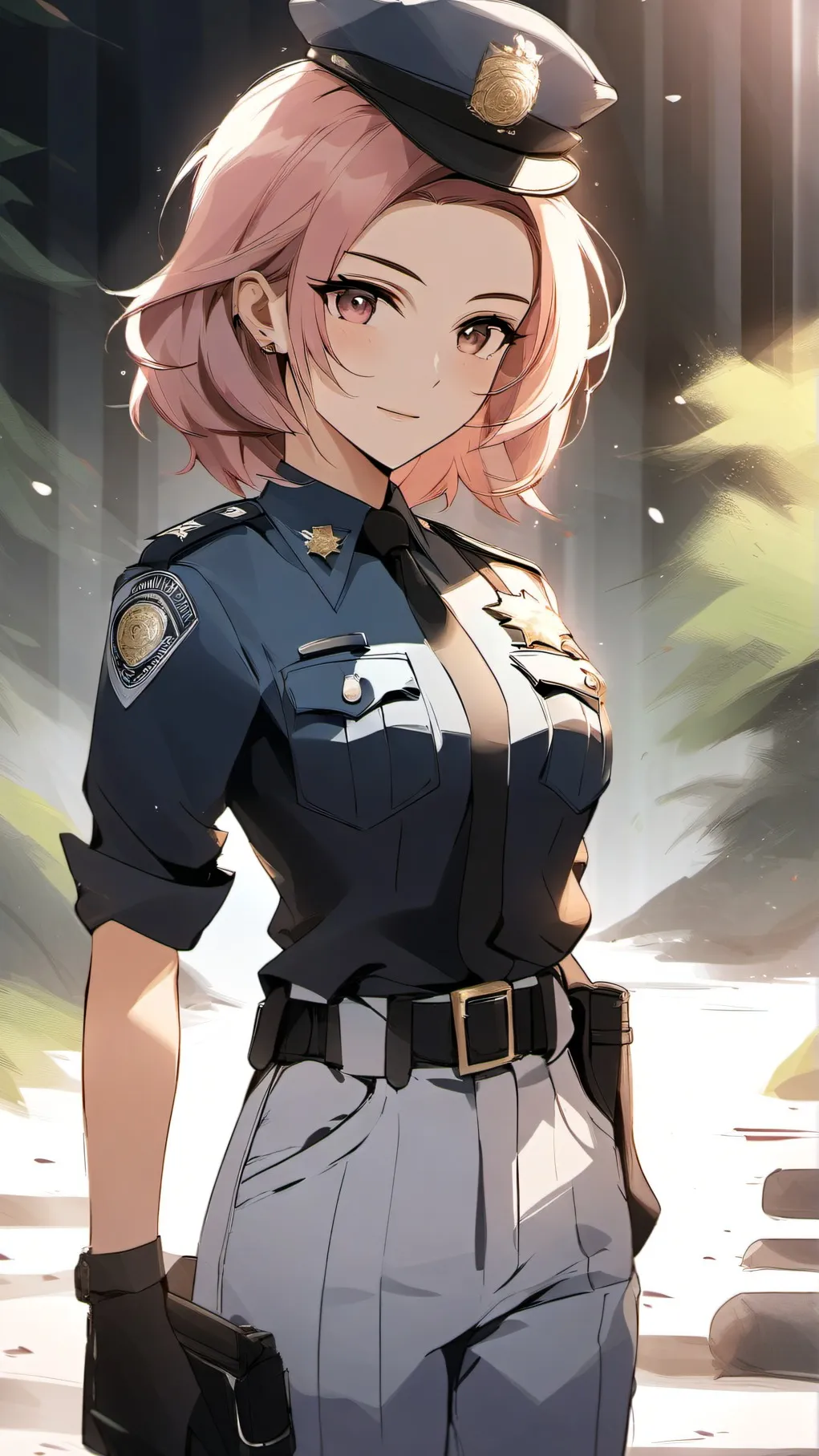 ai character: female police  background