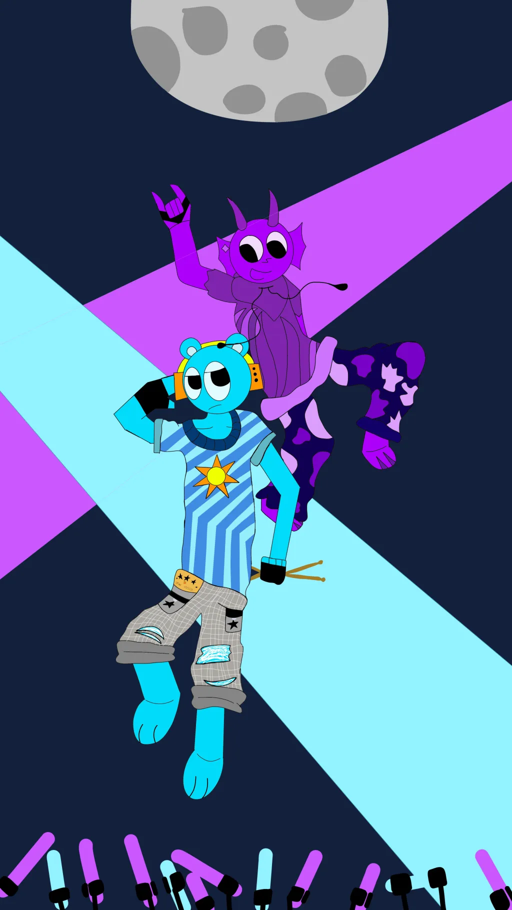 ai character: Idol Durple & Sky background
