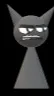 ai character: gray 3d  background