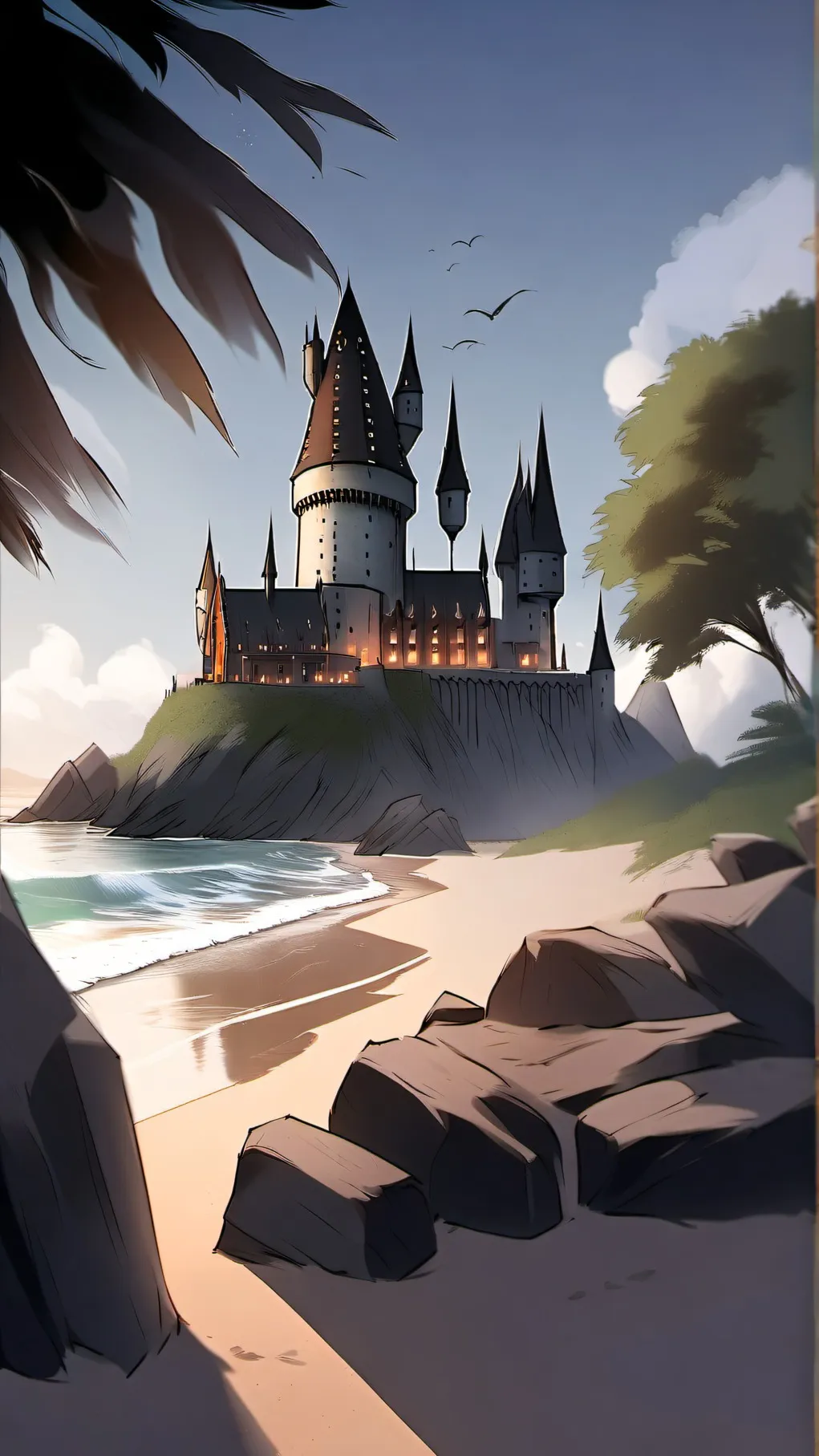 ai character: HP beach pick me background