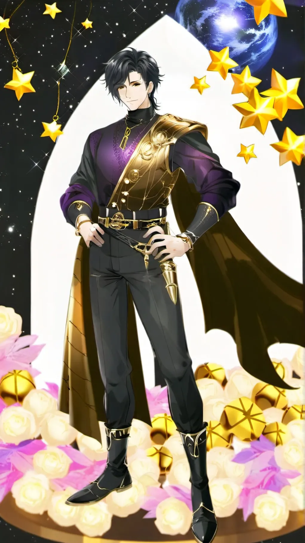 ai character: Galaxy Skull background
