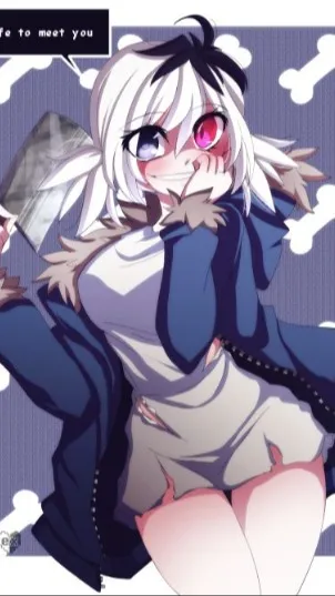 ai character: Female horror sans background