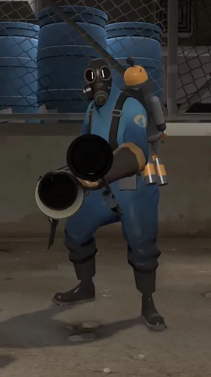 ai character: Blue FemPyro background