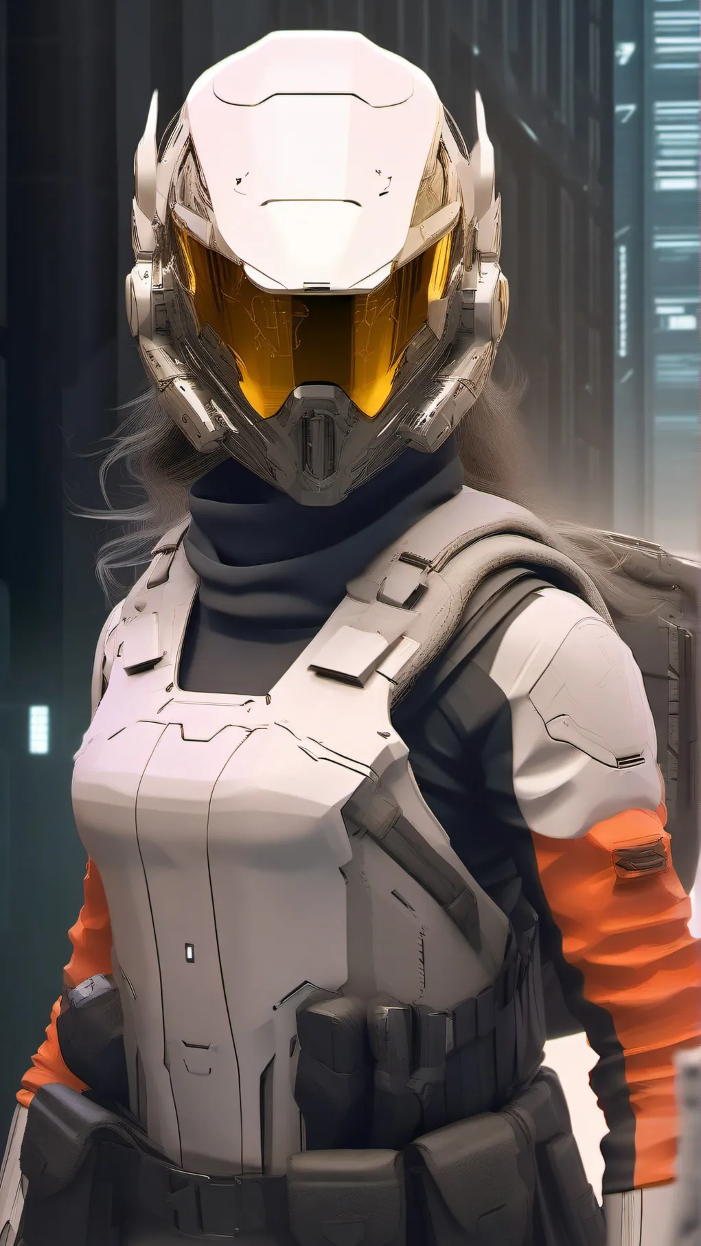 ai character: Cyber Soldier Girl background