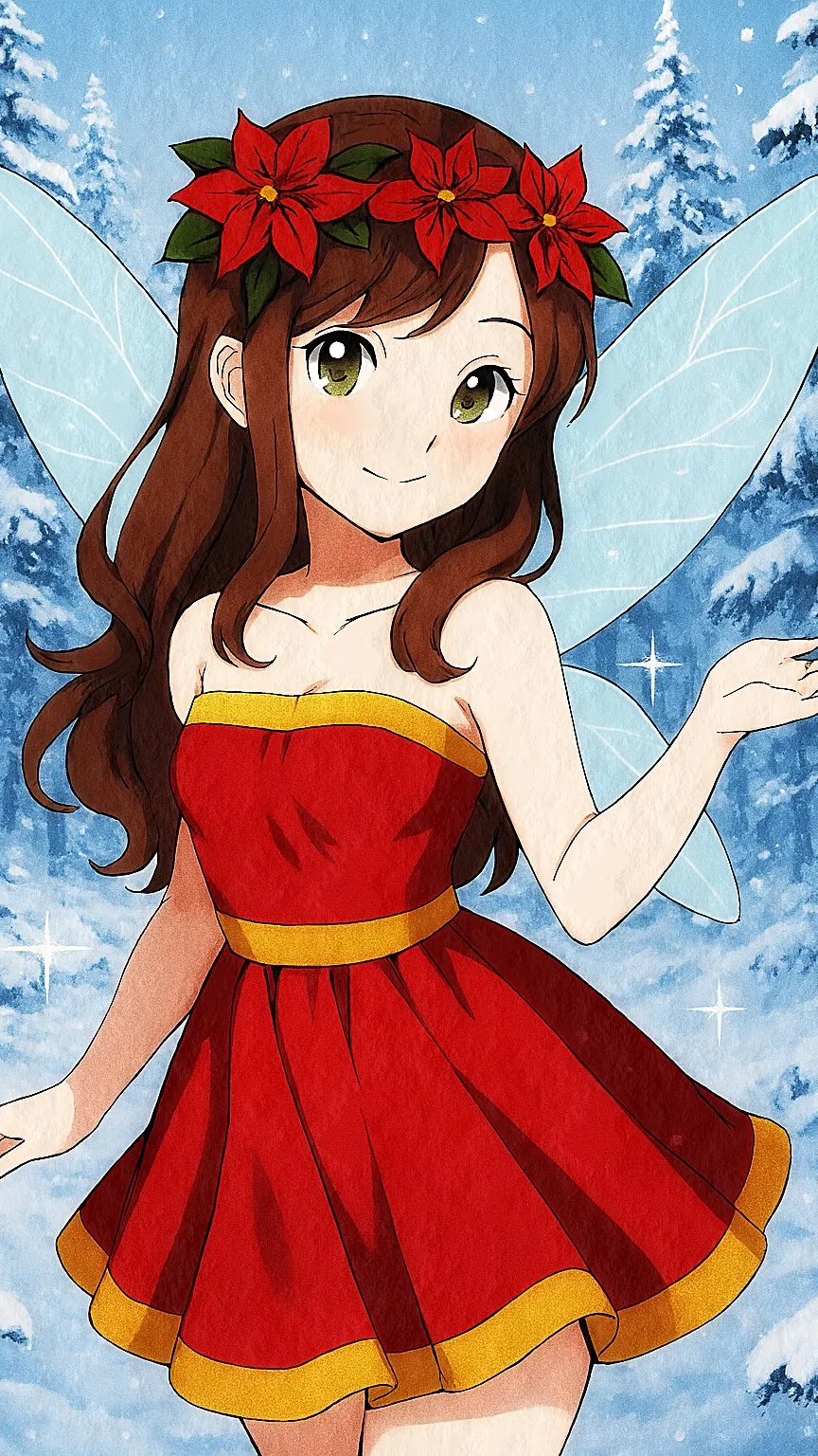 ai character: Hada Noche Buena background