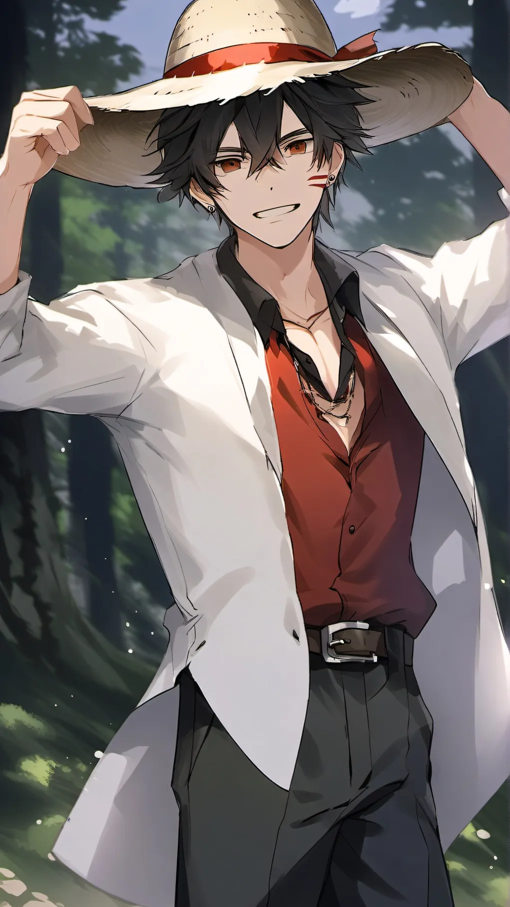 ai character: straw hats background