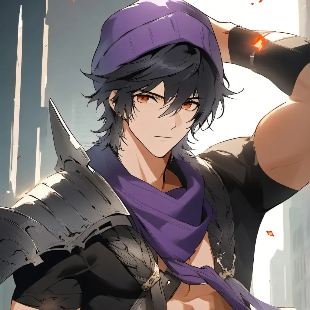 chat with ai character: purple fighter