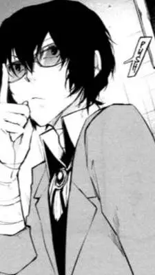 ai character: DAZAI WITH GLASSES background