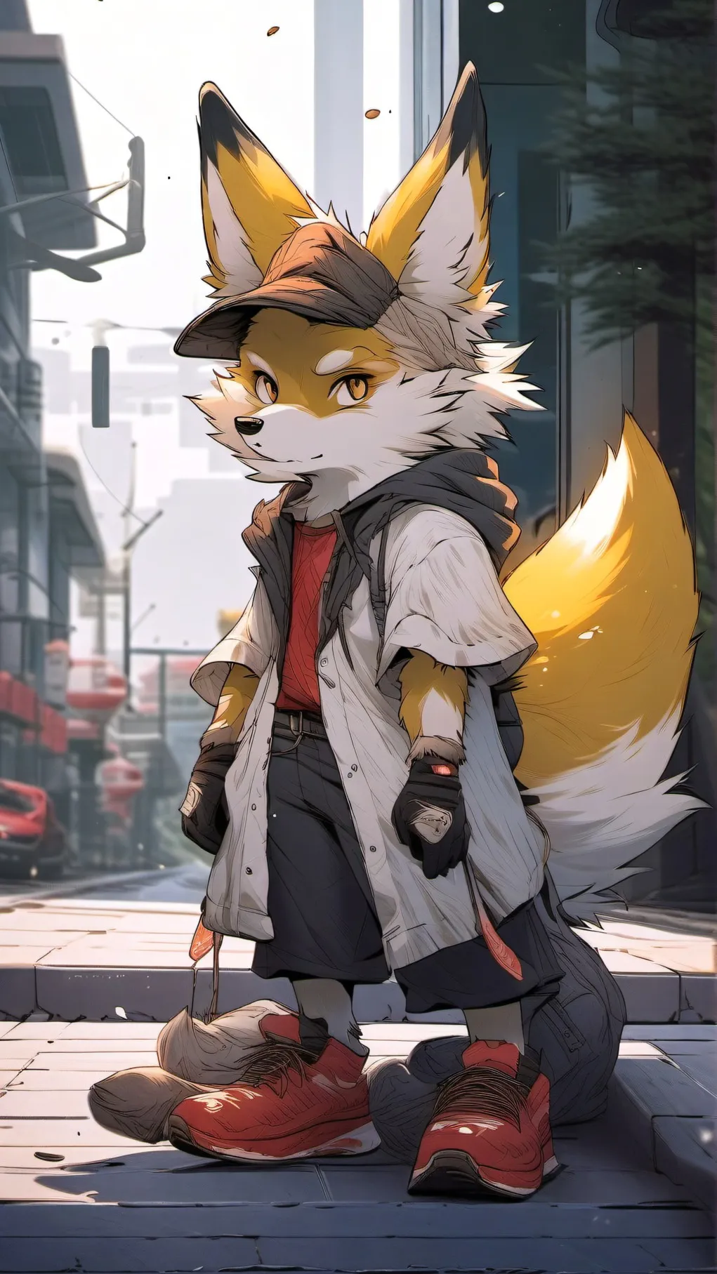 ai character: Scared tails background